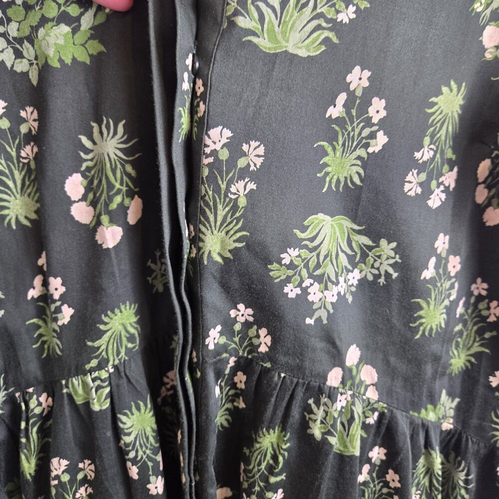 Tuckernuck Viridian Stamped Bouquets Royal Shirt Dress Green Floral PREPPY XL - Picture 5 of 11